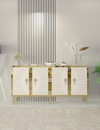 Hanah Home Consola Tuna - Zafiro, Blanco y Dorado